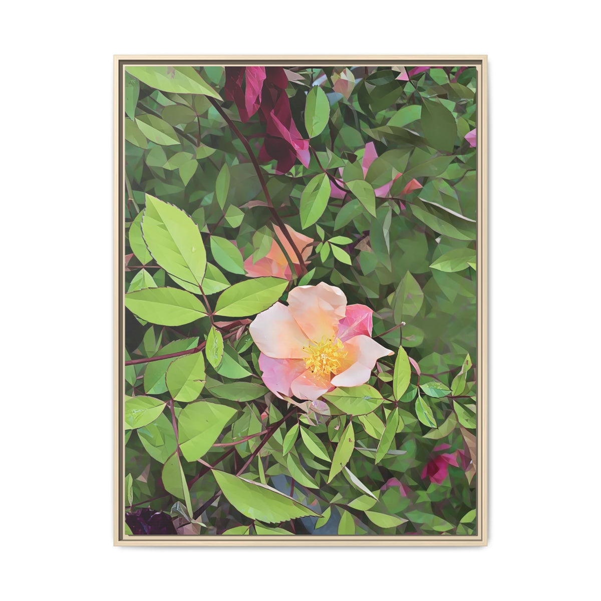 Rose | Poly Art | Framed Canvas