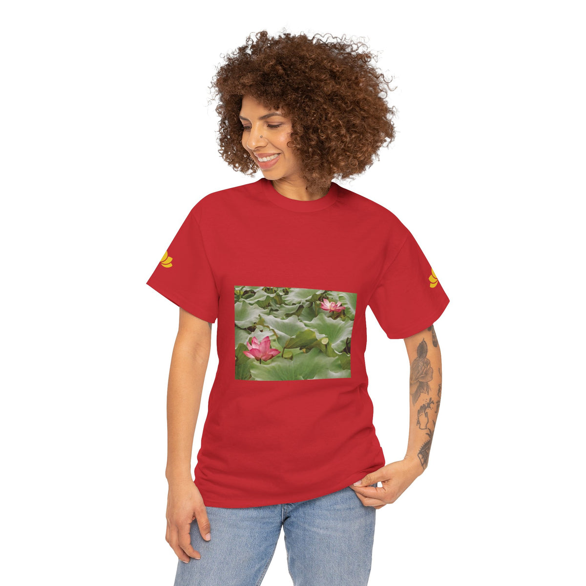 Unisex Heavy Cotton Tee - Flower of Lotus (Variant 3)