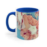 Mug 11oz - Poly Art - Flowers in sky blue and red (Variant 1)