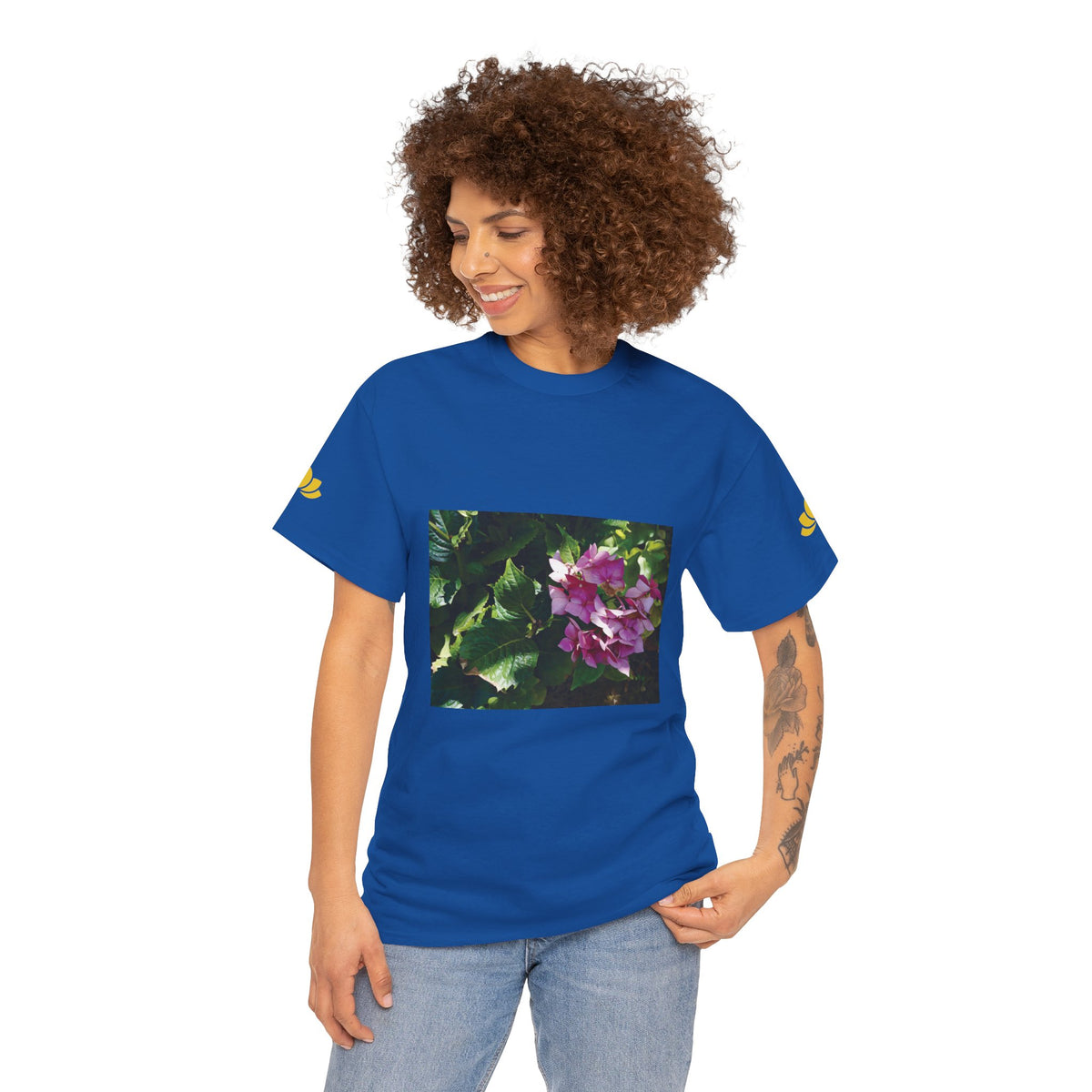 Unisex Heavy Cotton Tee - Flower of Ortensia/Hydrangea Macrophylla