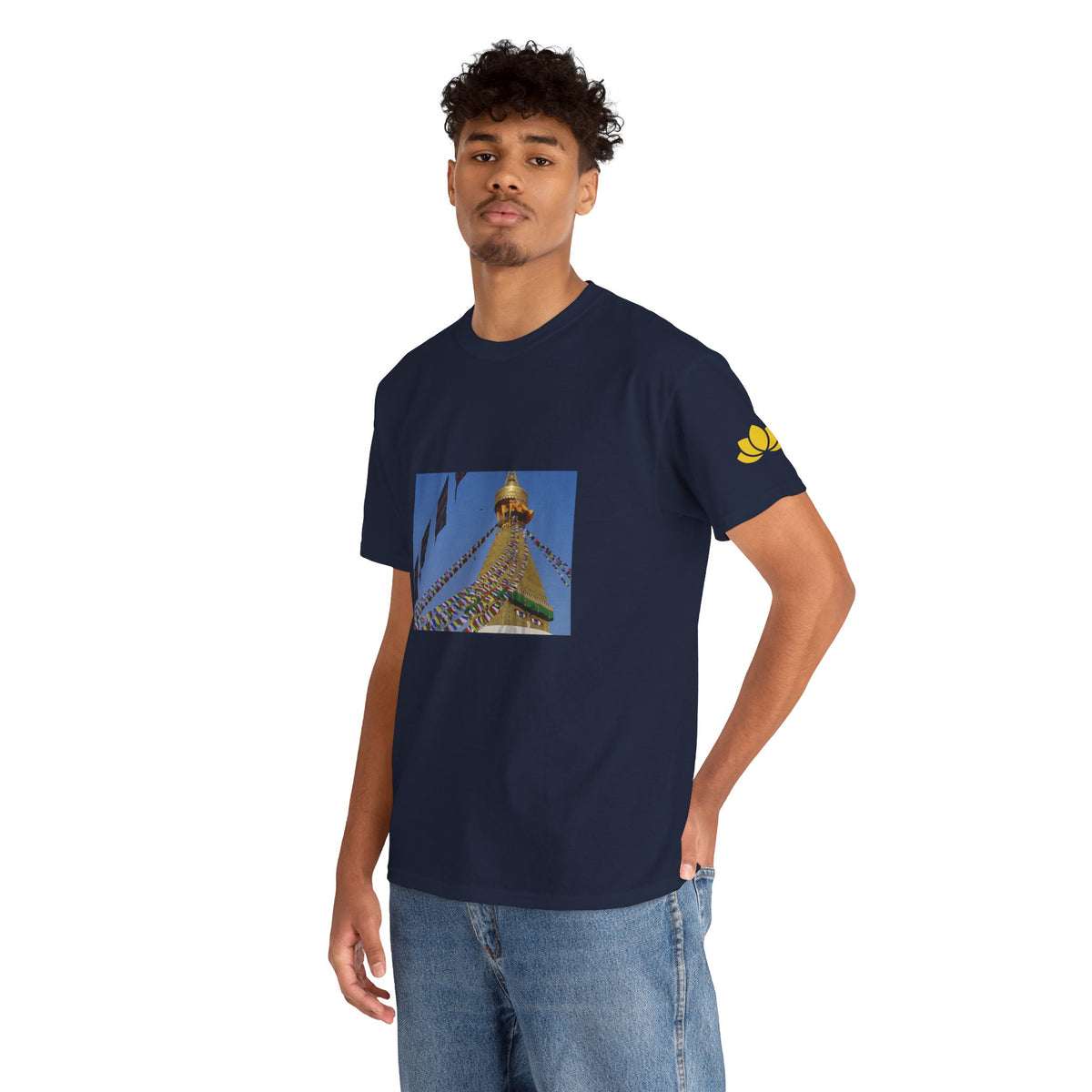 Unisex Heavy Cotton Tee - Nepal, Buddha's Eyes (Variant 2)