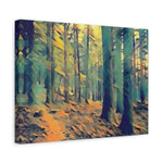Stretched Matte Canvas - Poly Art - Forest, a Path (Variant 1)
