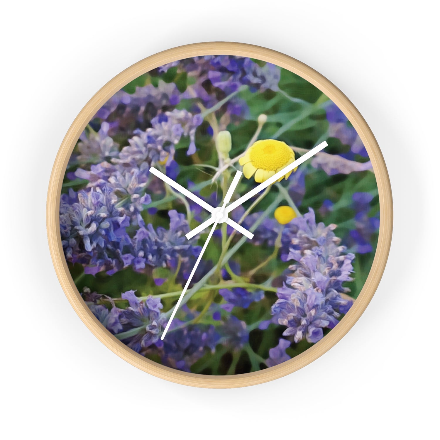 Wall Clock - Flower of Lavender and Chamomile
