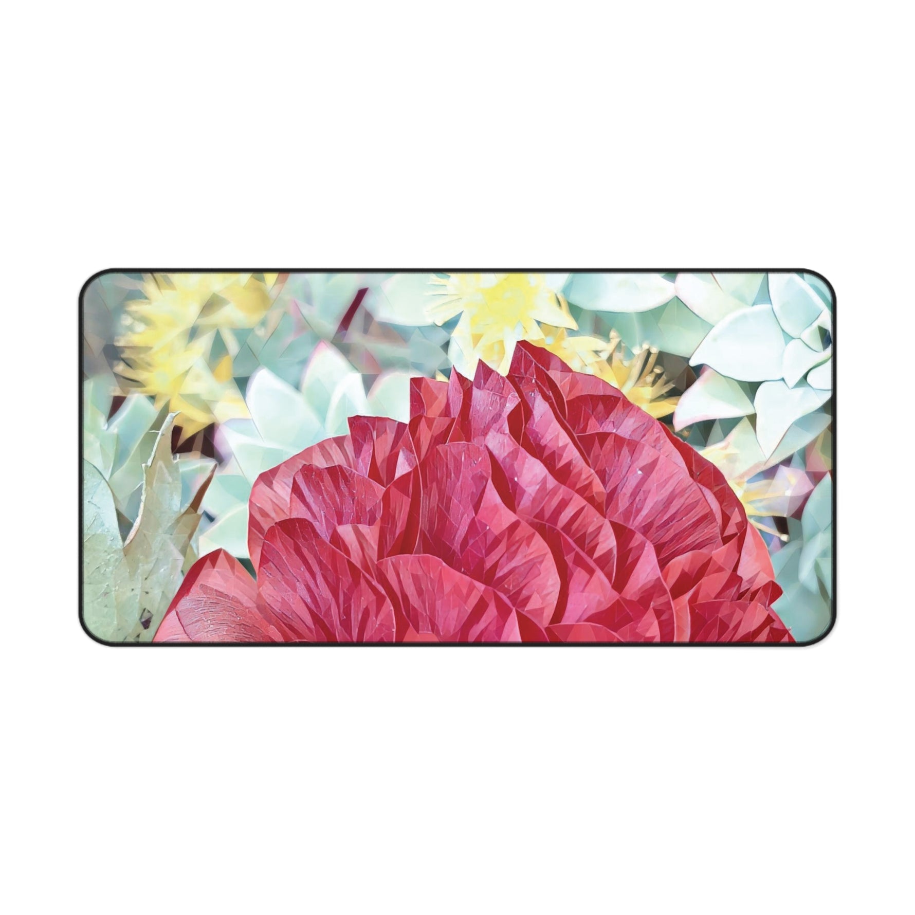 Desk Mat - Poly Art - Flower of Dahlia in red (Variant 2)
