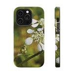 Magnetic Tough Phone Case - Flower, White