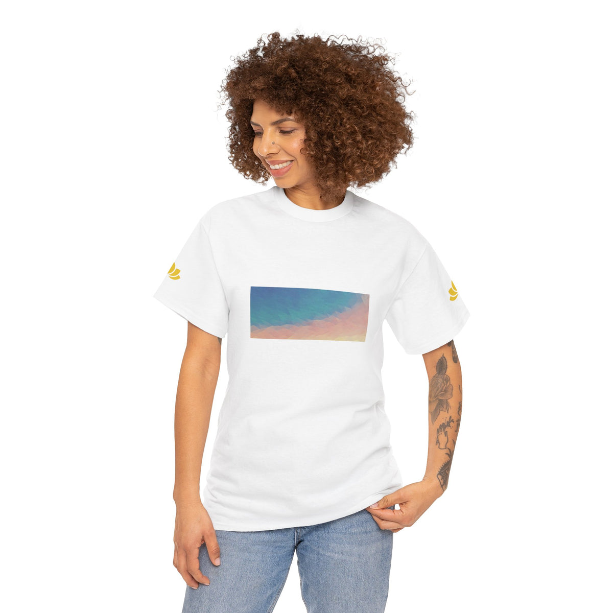 Unisex Heavy Cotton Tee - Poly Art - Sunset Sky (Variant 2)