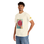 Unisex Heavy Cotton Tee - Poly Art - Flower of Dahlia in Red