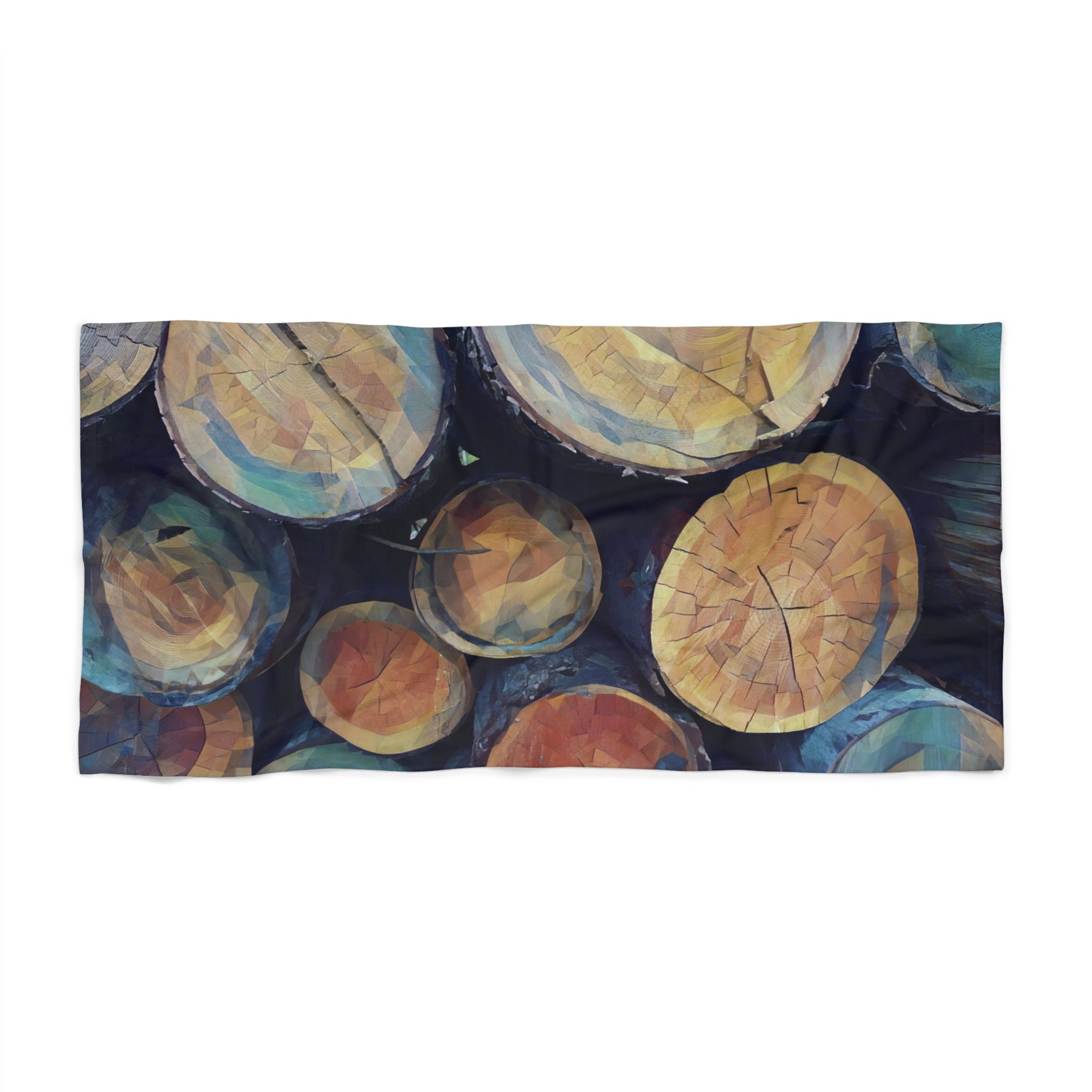Beach Towel – Poly Art - Wooden Trunks (Variant 3)
