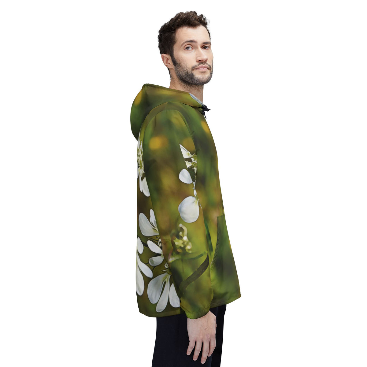 Windbreaker Jacket - Flower, White Petals