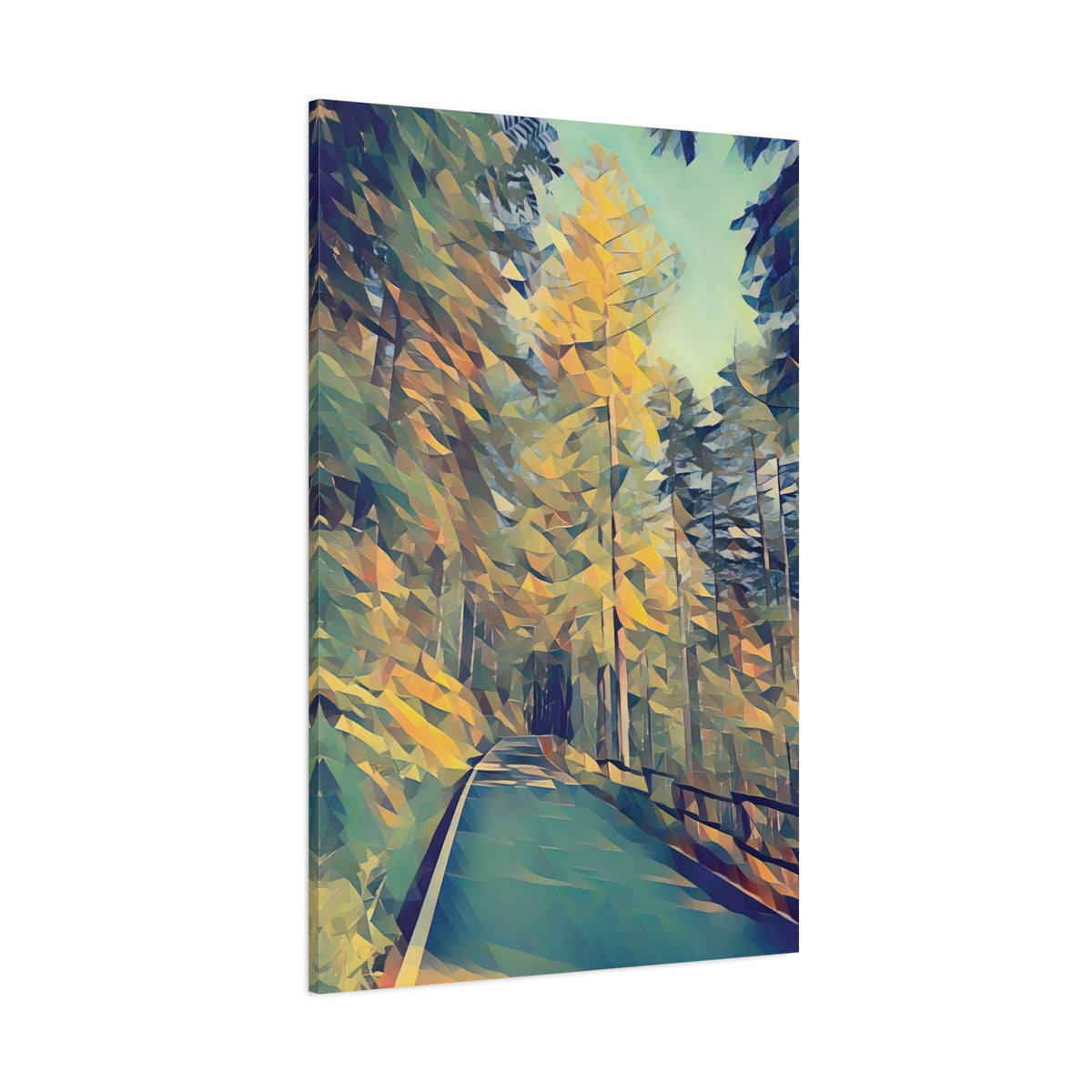 Stretched Matte Canvas - Poly Art - Forest (Variant 06)