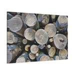 Stretched Matte Canvas - Poly Art - Wooden Trunks (Variant 2)