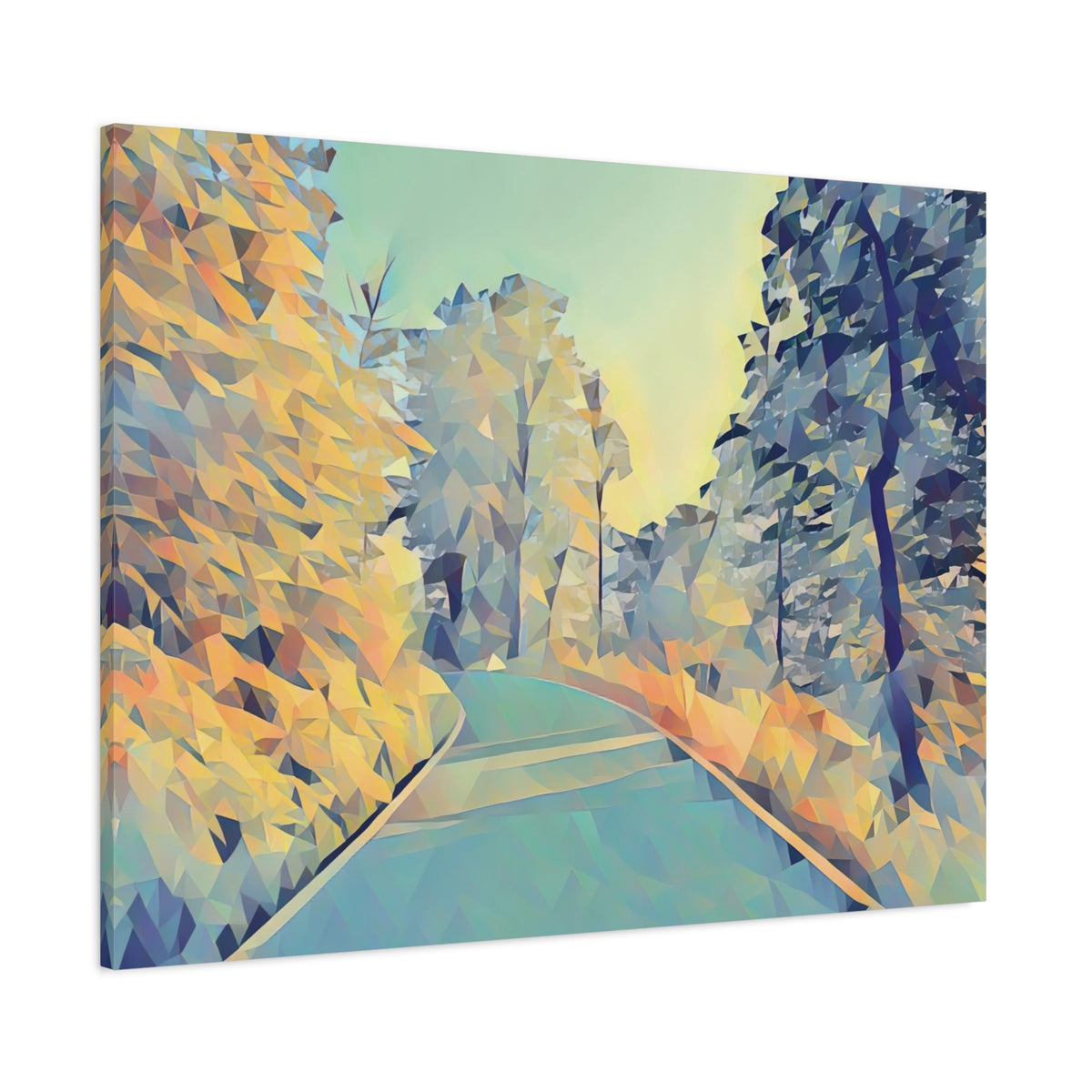 Stretched Matte Canvas - Poly Art - Forest (Variant 08)