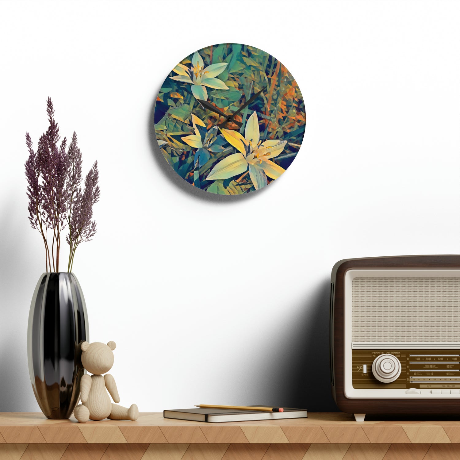 Acrylic Wall Clock - Poly Art - Flower of Ornithogalum (Variant 2)