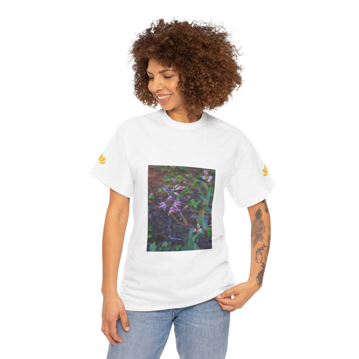 Unisex Heavy Cotton Tee - Flower of Cephalanthera Rubra