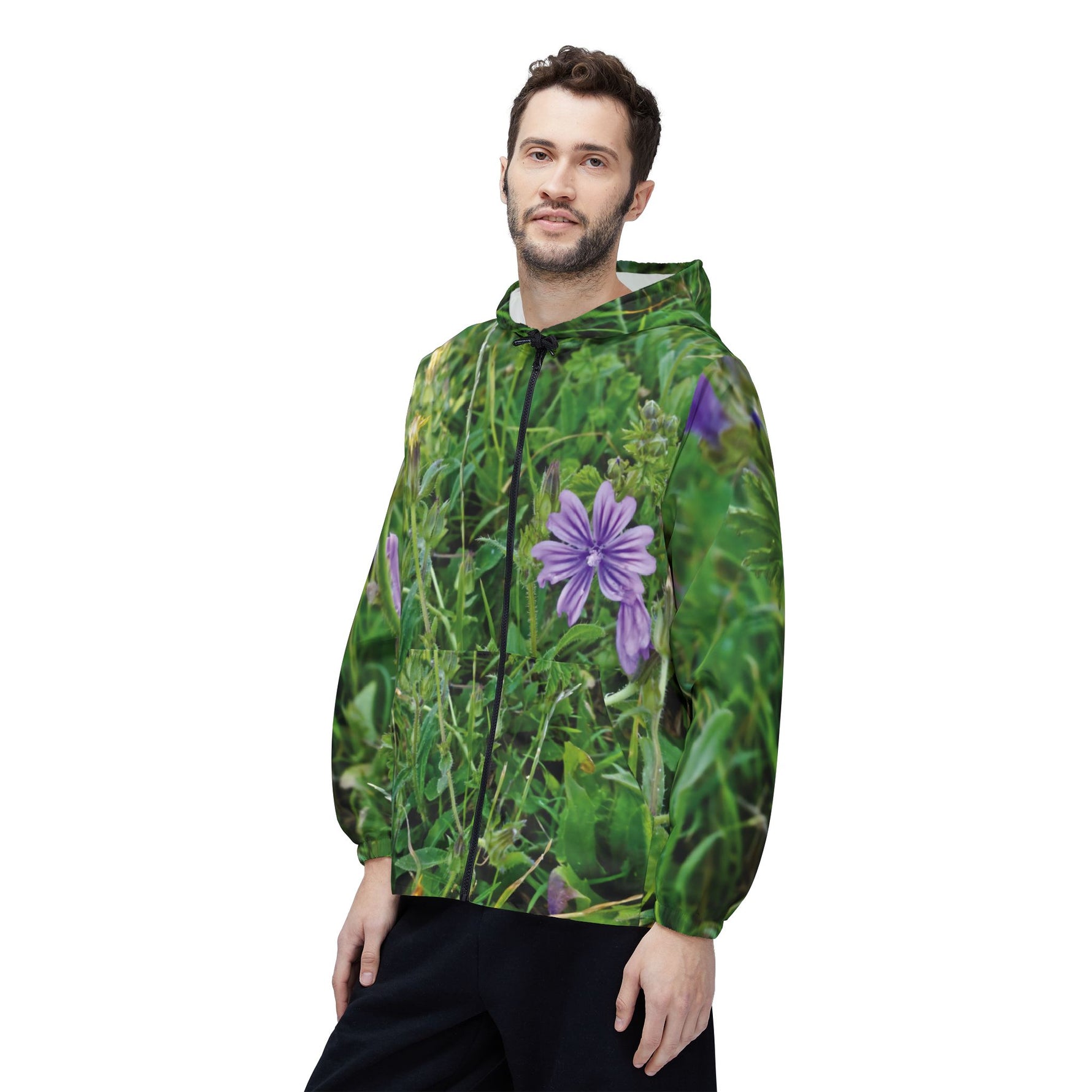 Windbreaker Jacket - Flower of Malva Sylvestris