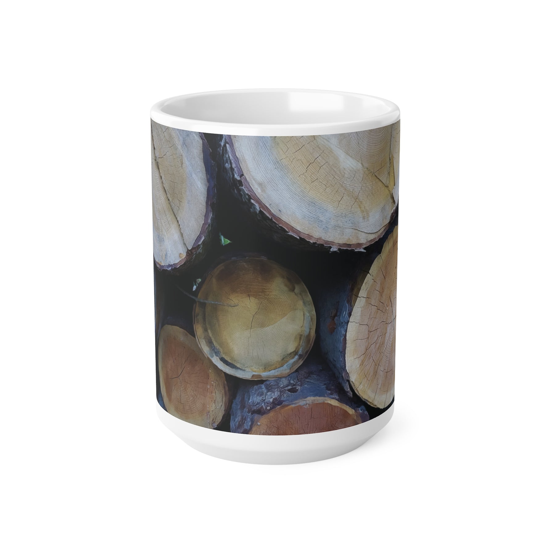 Ceramic White Cup 15oz - Wooden Trunks (Variant 2)