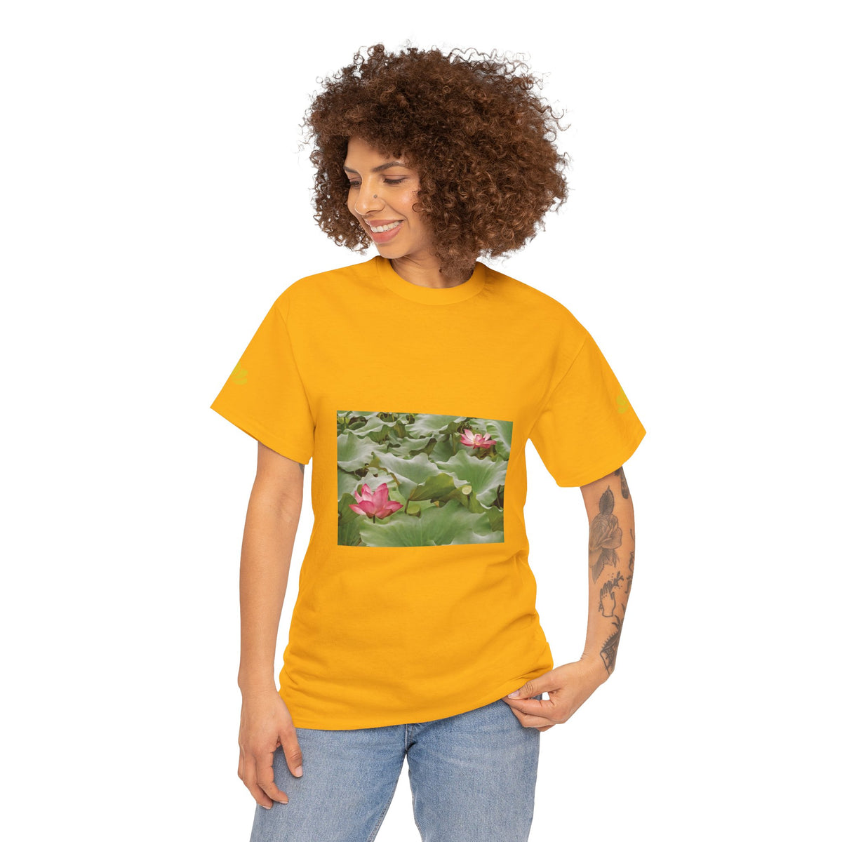 Unisex Heavy Cotton Tee - Flower of Lotus (Variant 3)