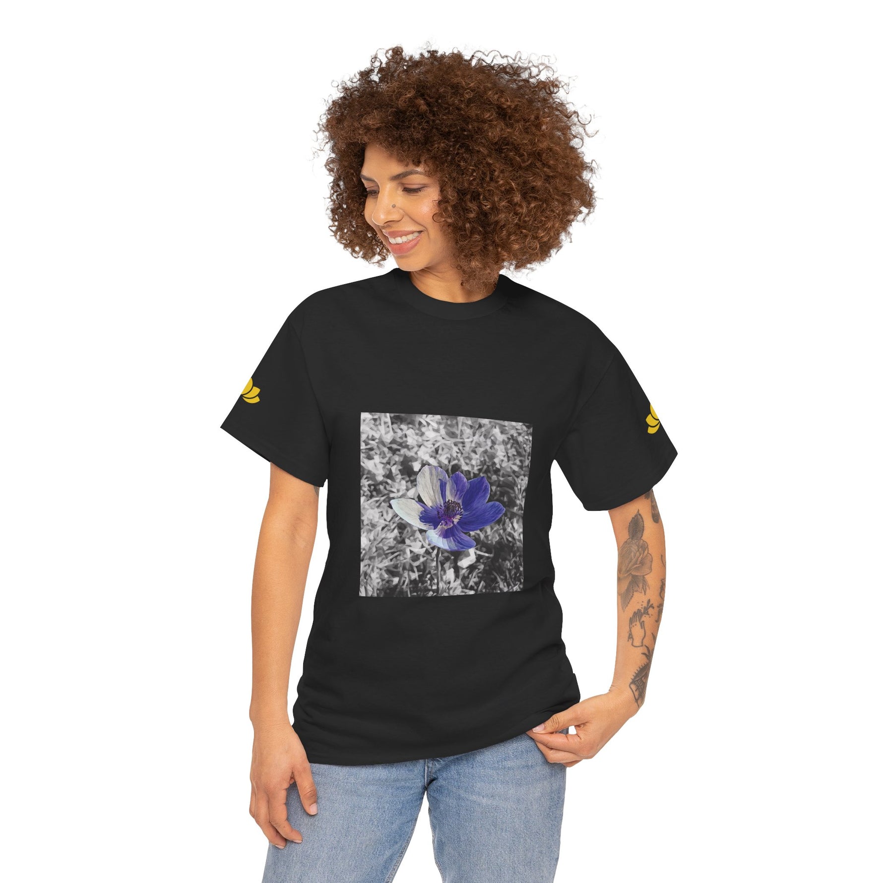 Unisex Heavy Cotton Tee - Poly Art - Flower of Anemone