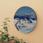 Acrylic Wall Clock - Poly Art - View from Mont Blanc
