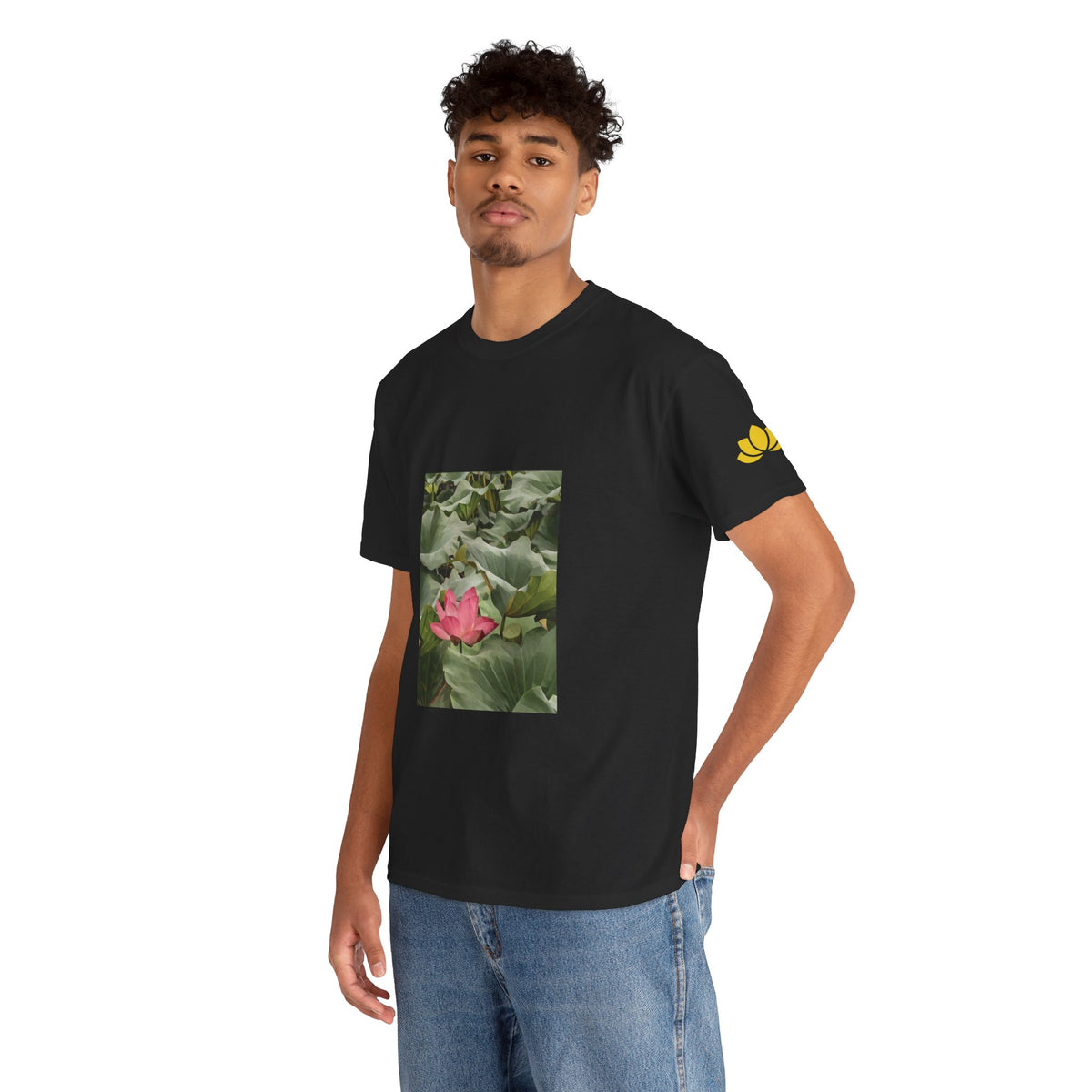 Unisex Heavy Cotton Tee - Poly Art - Flower of Lotus (Variant 1)