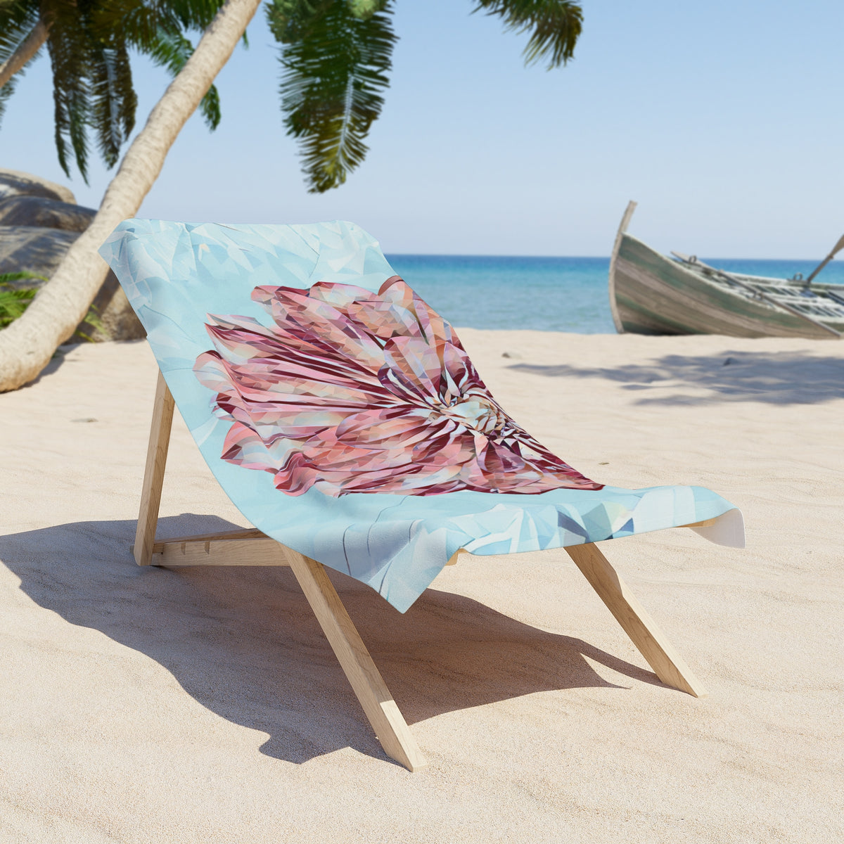 Beach Towel – Poly Art - Flower of Dahlia (Variant 3)