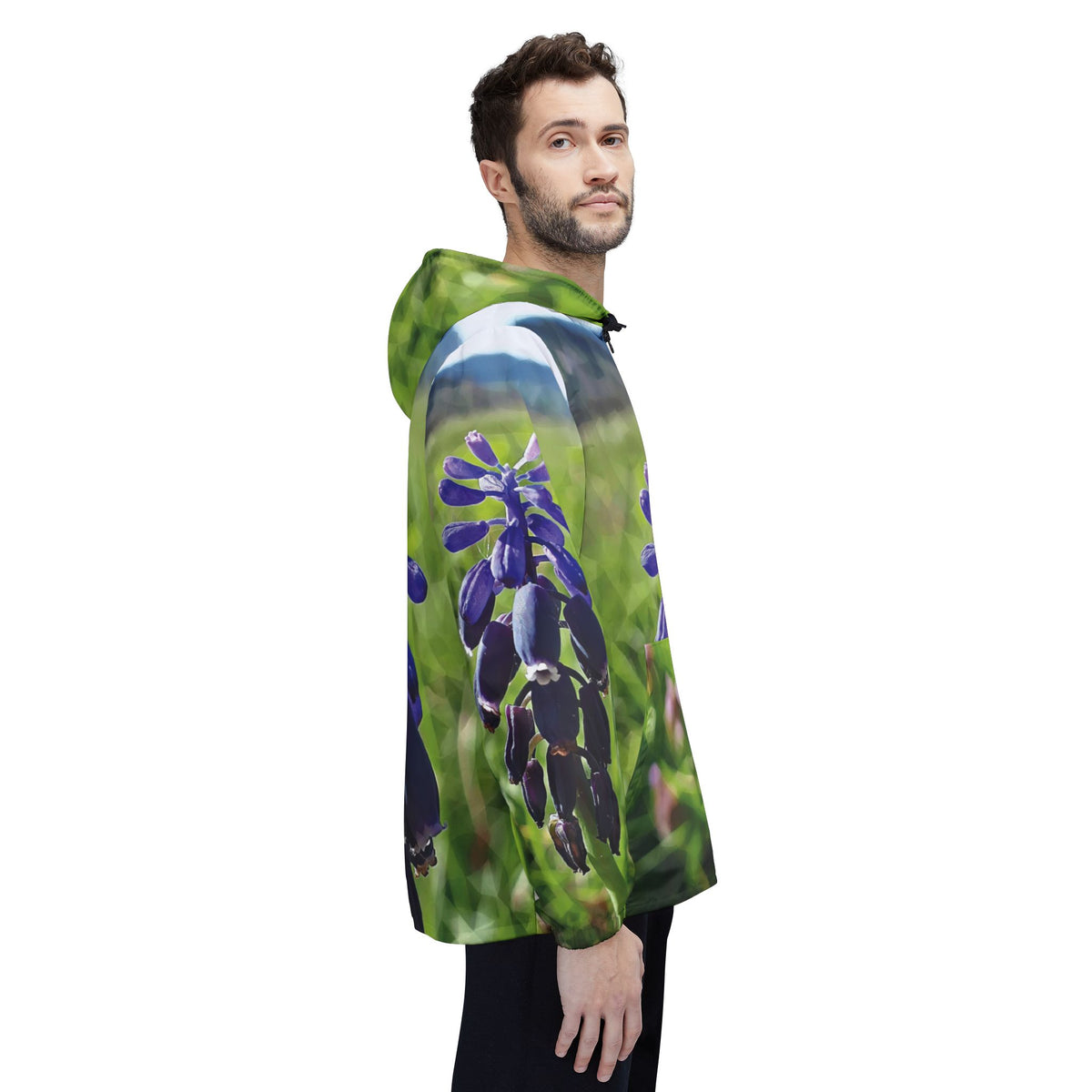 Windbreaker Jacket - Poly Art - Flower of Muscari