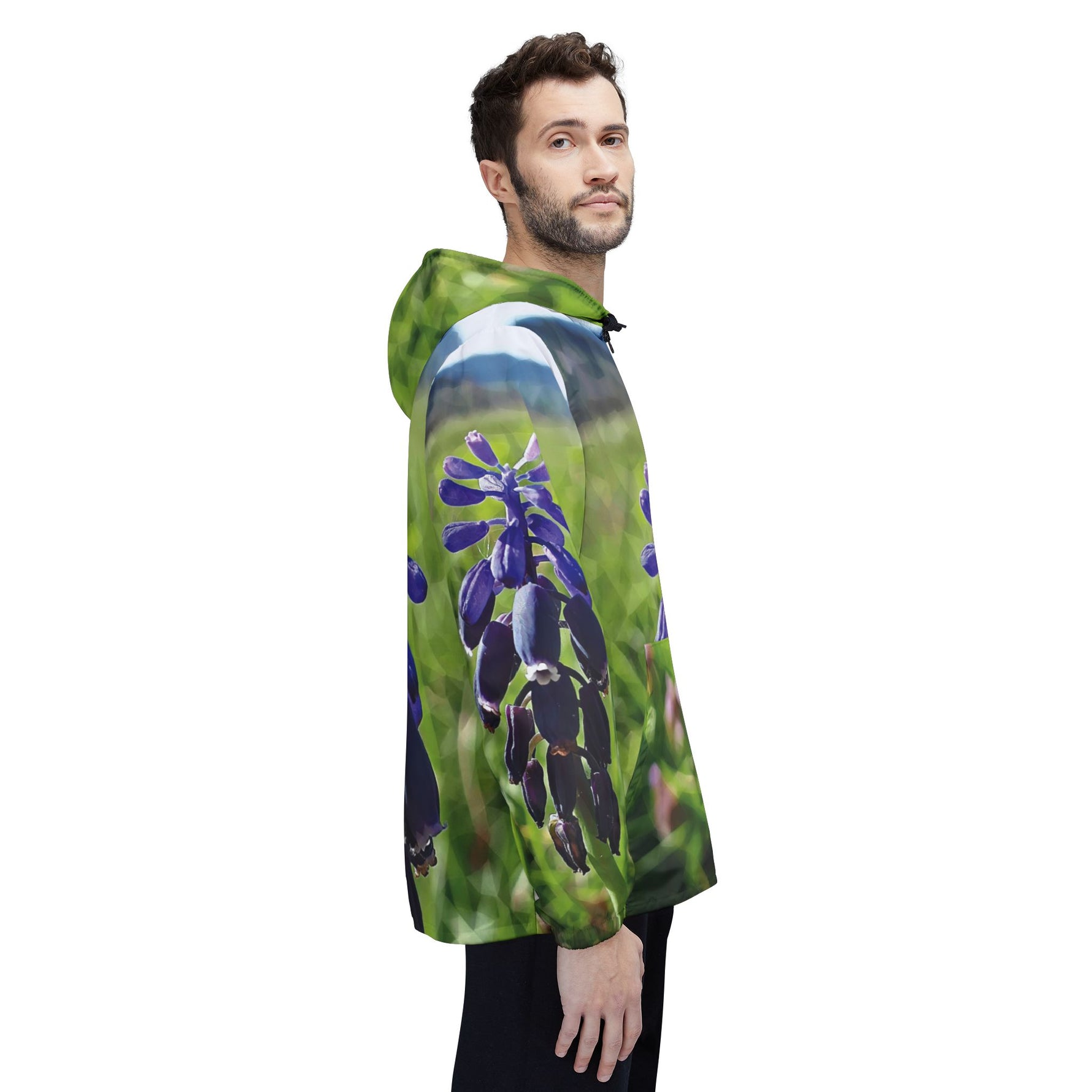 Windbreaker Jacket - Poly Art - Flower of Muscari