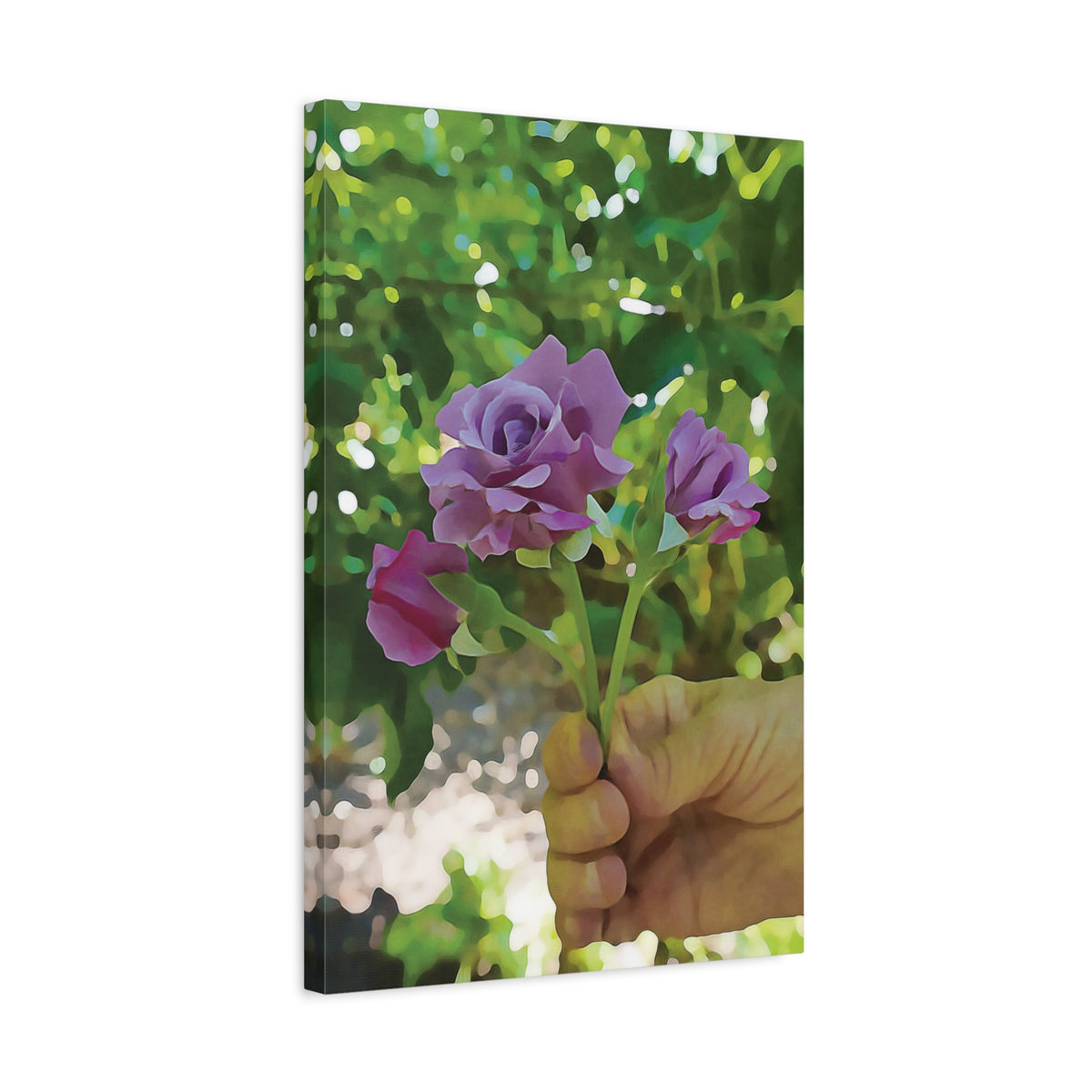 Stretched Matte Canvas - Flower of Rose, small bouquet