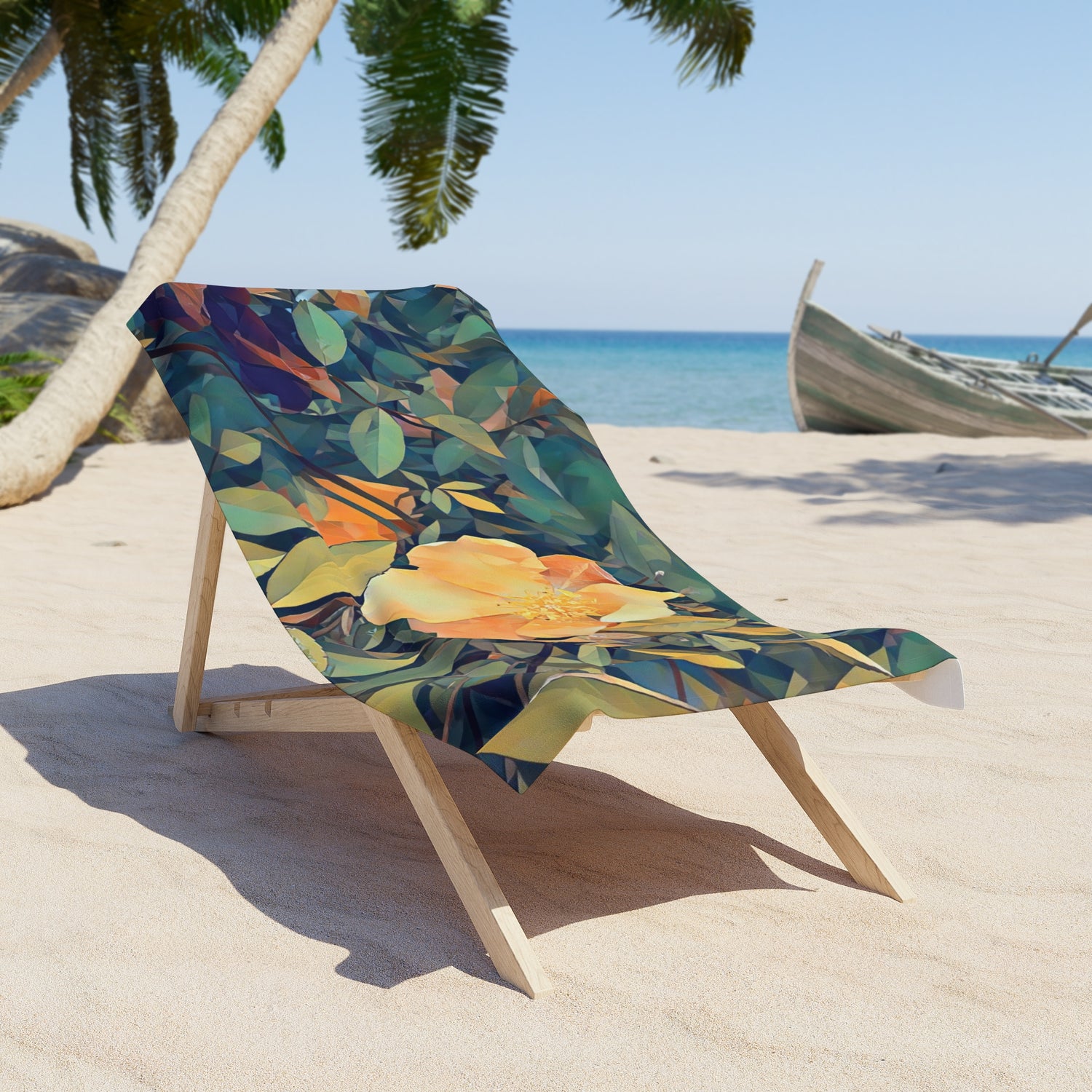 Beach Towel – Poly Art - Flower of Rose (Variant 2)