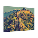 Stretched Matte Canvas - Poly Art - China's Great Wall (Variant 4)