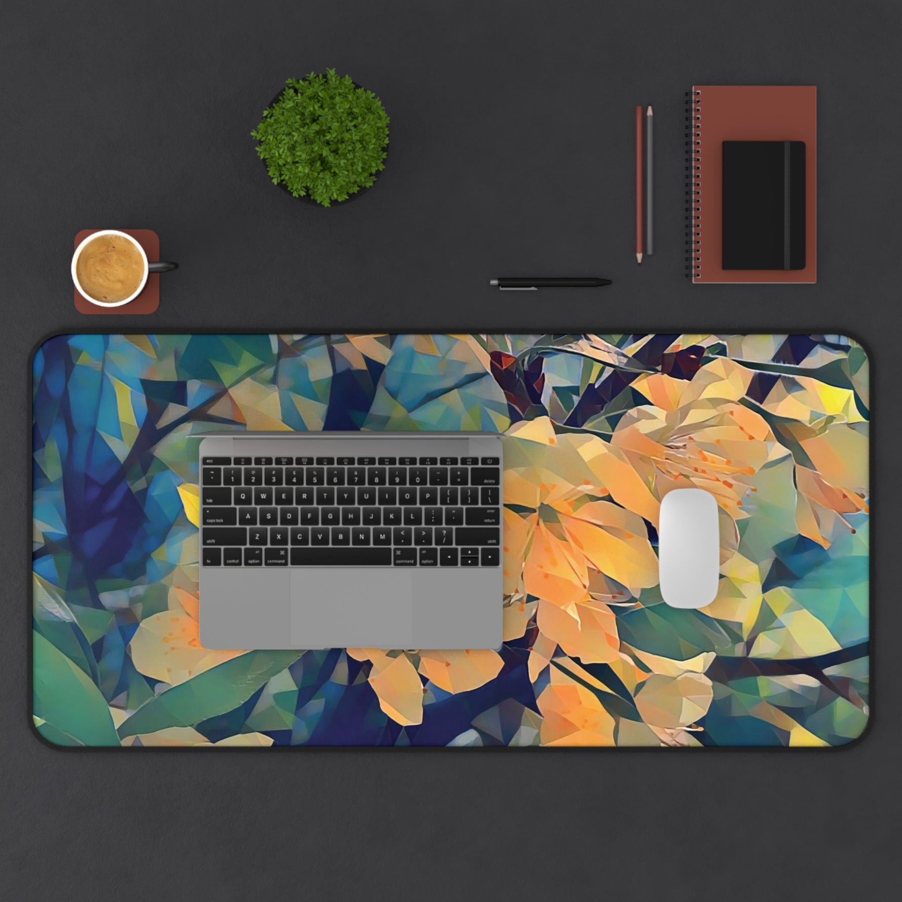 Desk Mat - Poly Art - Apple's Tree Flower (Variant 2)
