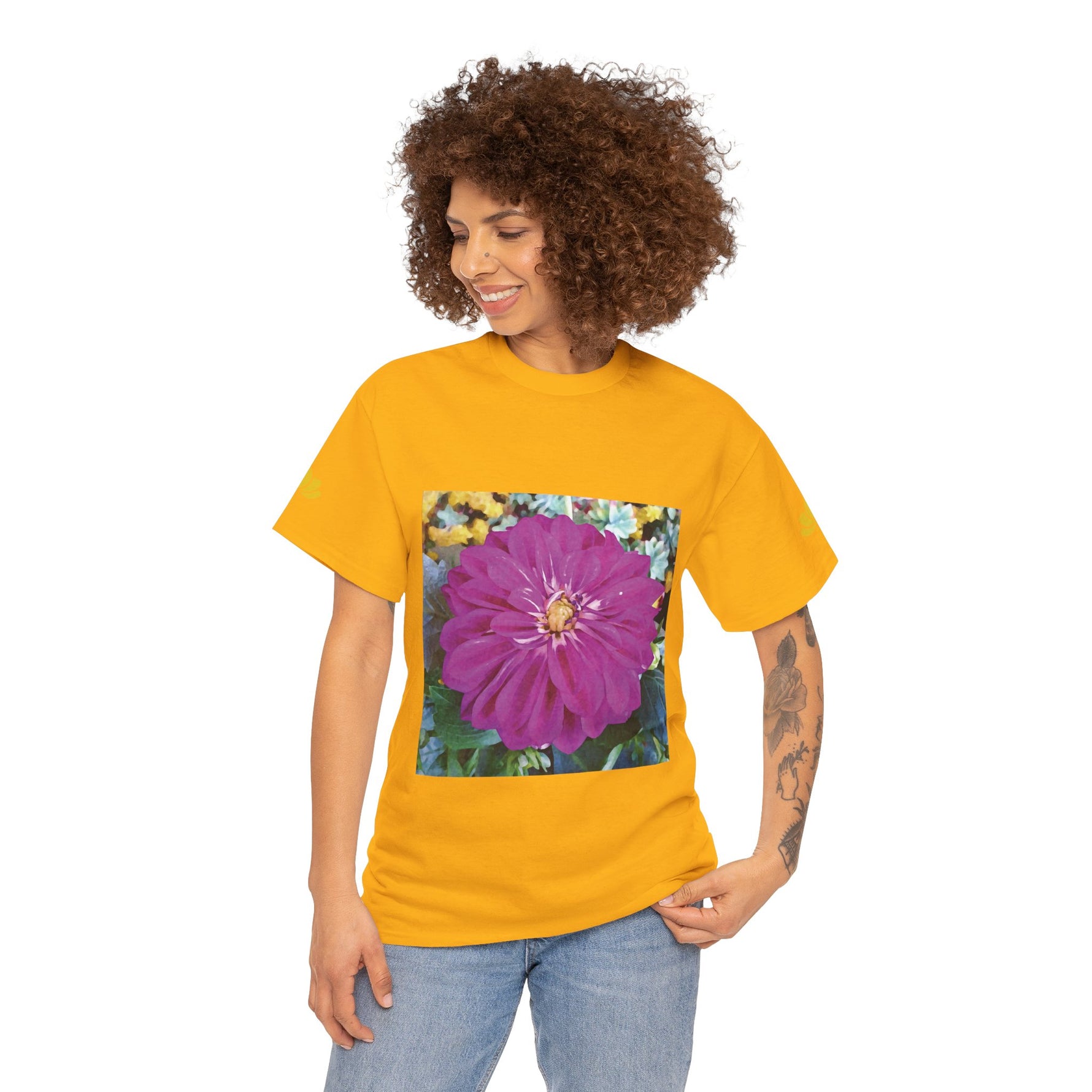 Unisex Heavy Cotton Tee - Flower of Dahlia