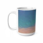 Ceramic White Cup 15oz - Poly Art - Sunset Sky (Variant 1)