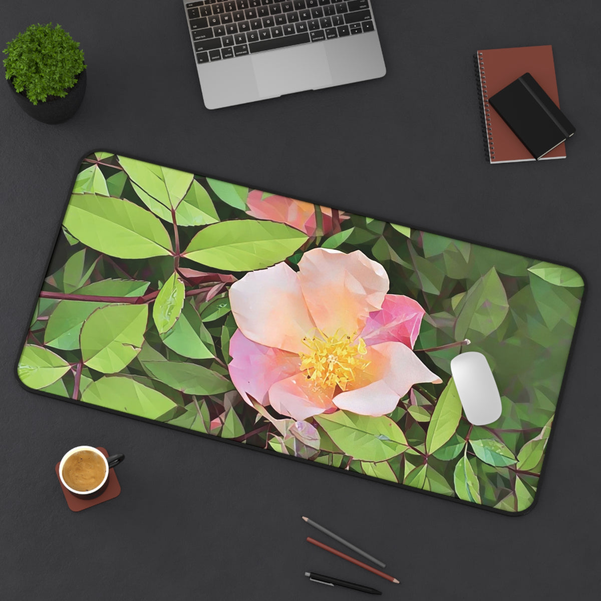Desk Mat - Poly Art - Flower of Rose (Variant 1)