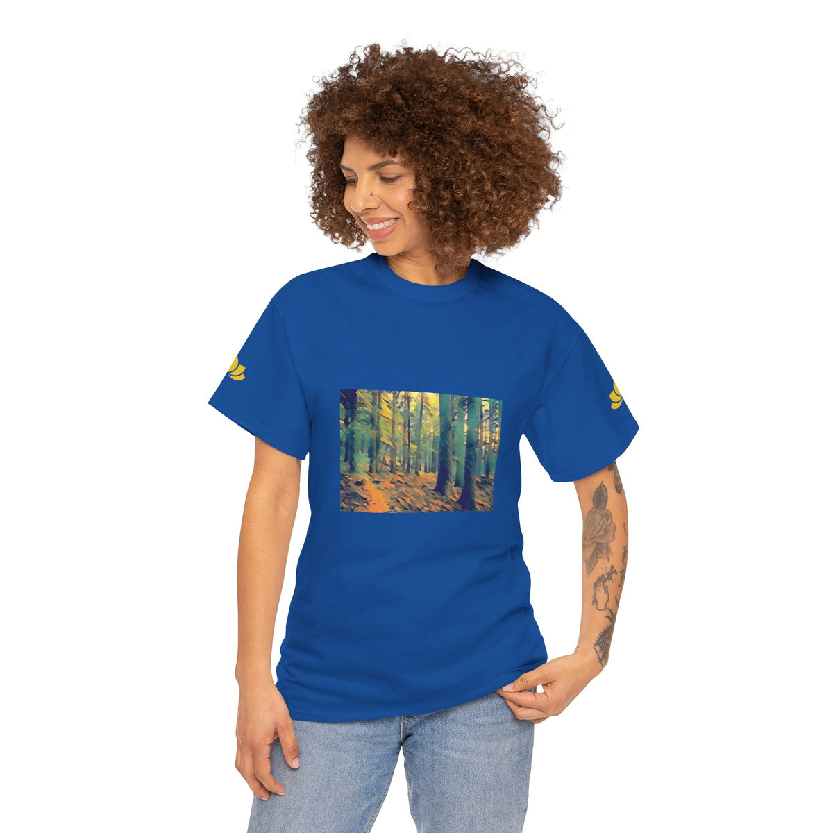 Unisex Heavy Cotton Tee - Poly Art - Forest, a Path (Variant 1)
