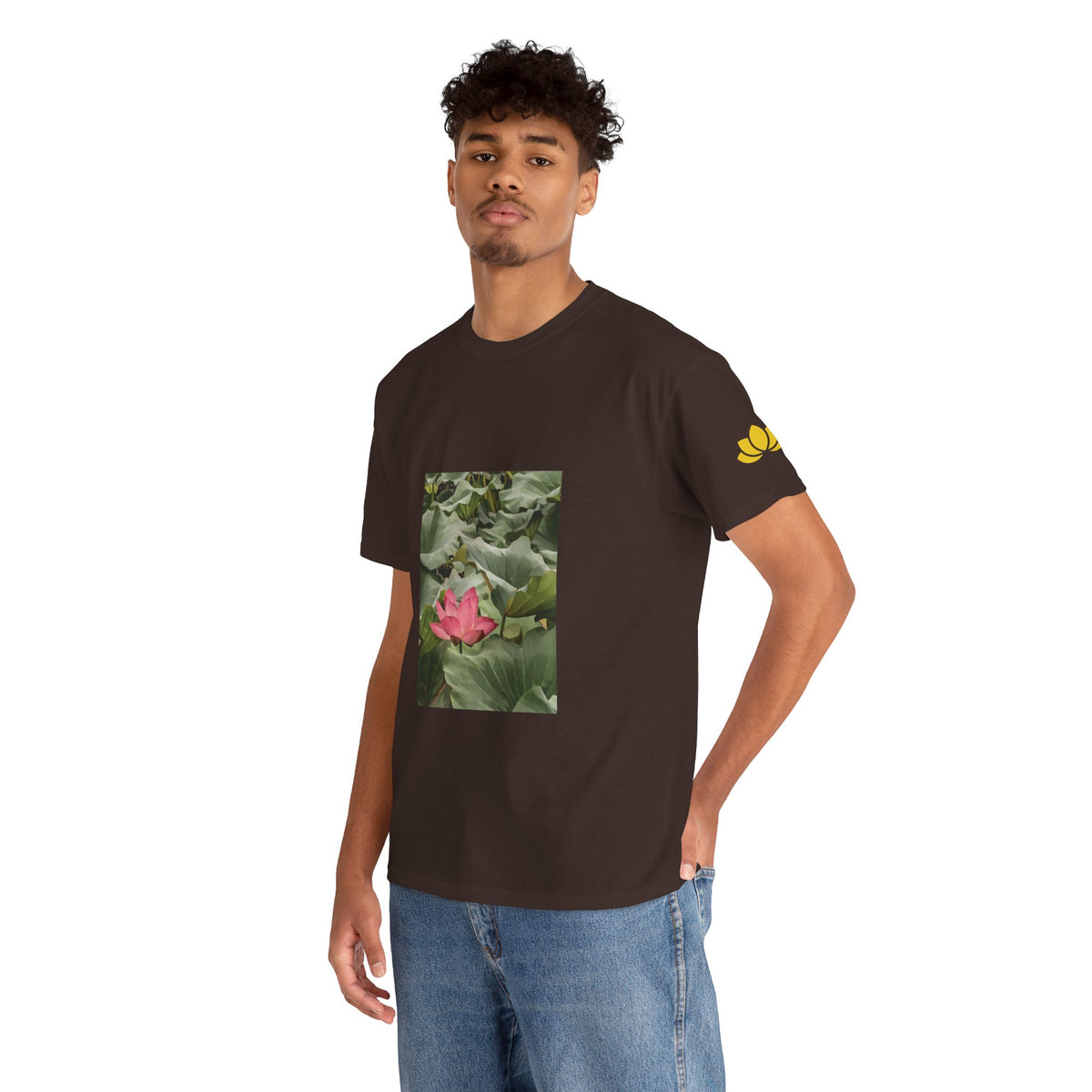 Unisex Heavy Cotton Tee - Poly Art - Flower of Lotus (Variant 1)