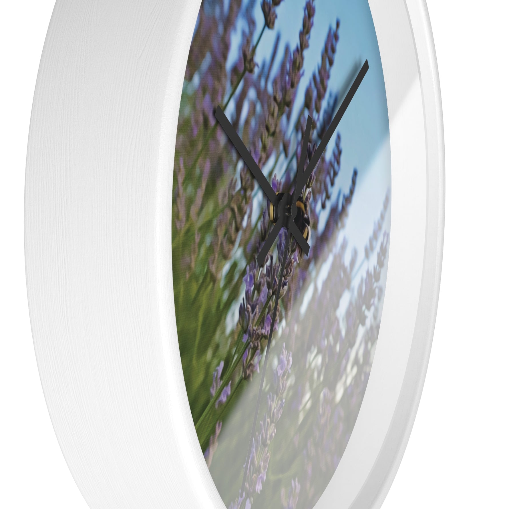 Wall Clock - Flower of Lavender with Bombus Insect (Variant 1)