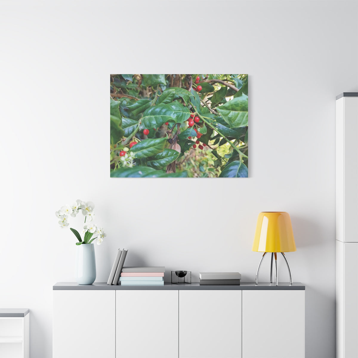 Stretched Matte Canvas - Ilex Aquifolium