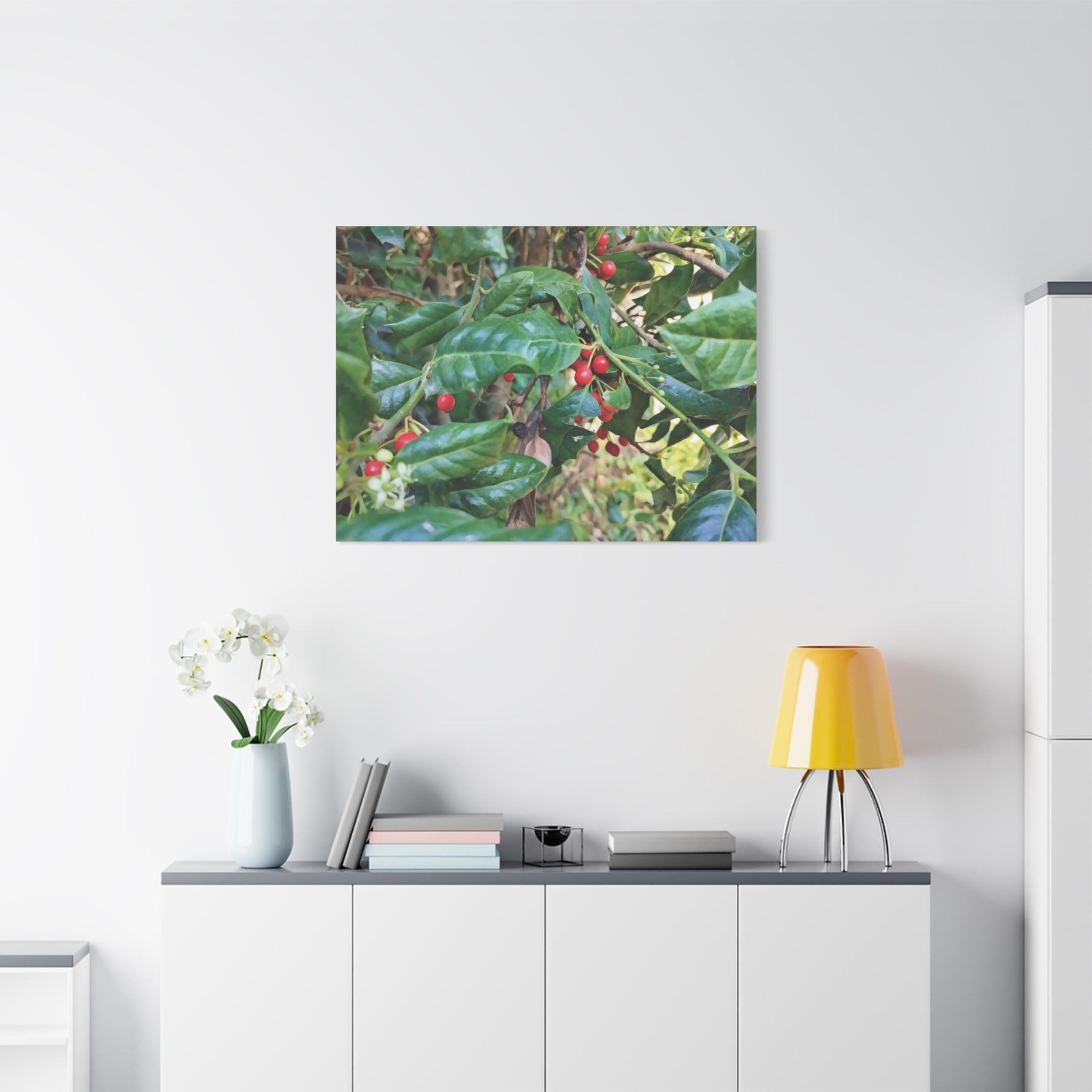 Stretched Matte Canvas - Ilex Aquifolium