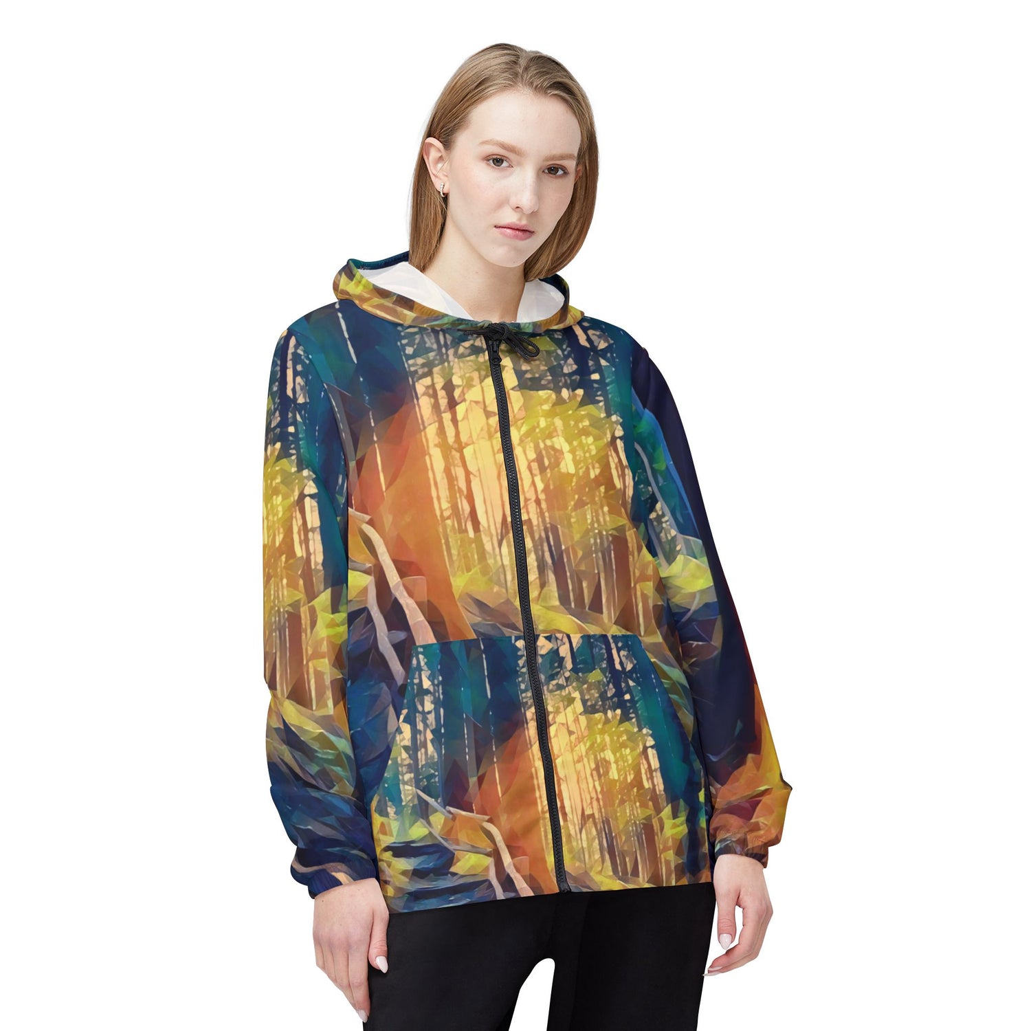 Windbreaker Jacket - Poly Art - Forest, a Path (Variant 1)