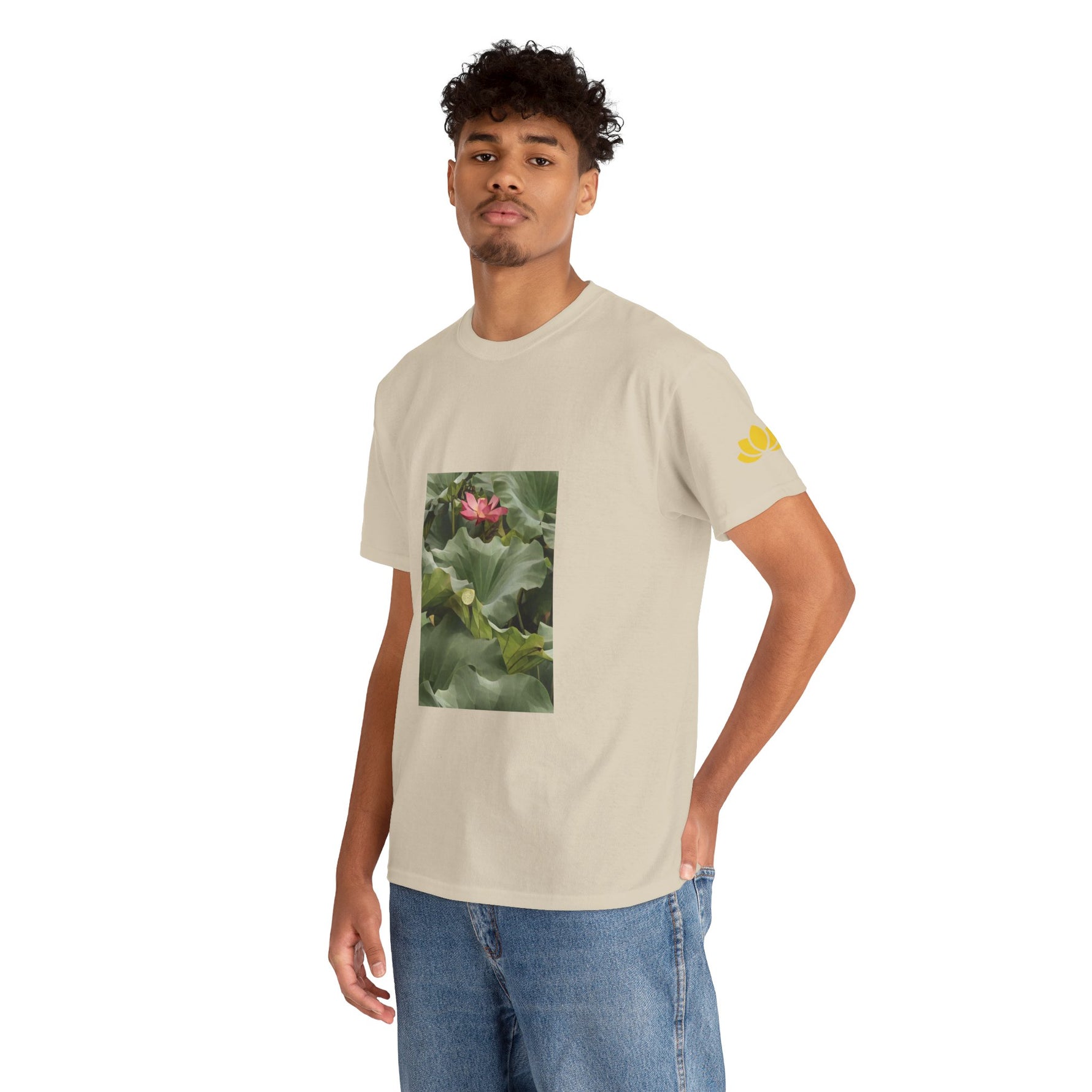 Unisex Heavy Cotton Tee - Poly Art - Flower of Lotus (Variant 2)