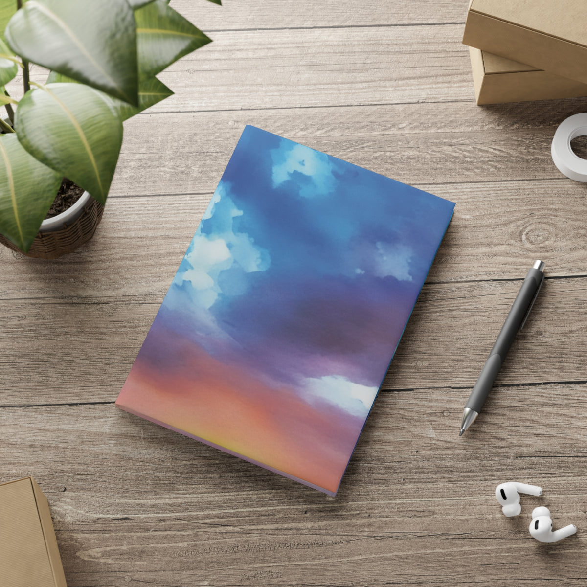 Hardcover Notebook with Puffy Covers - Sunset Sky (Variant 2)