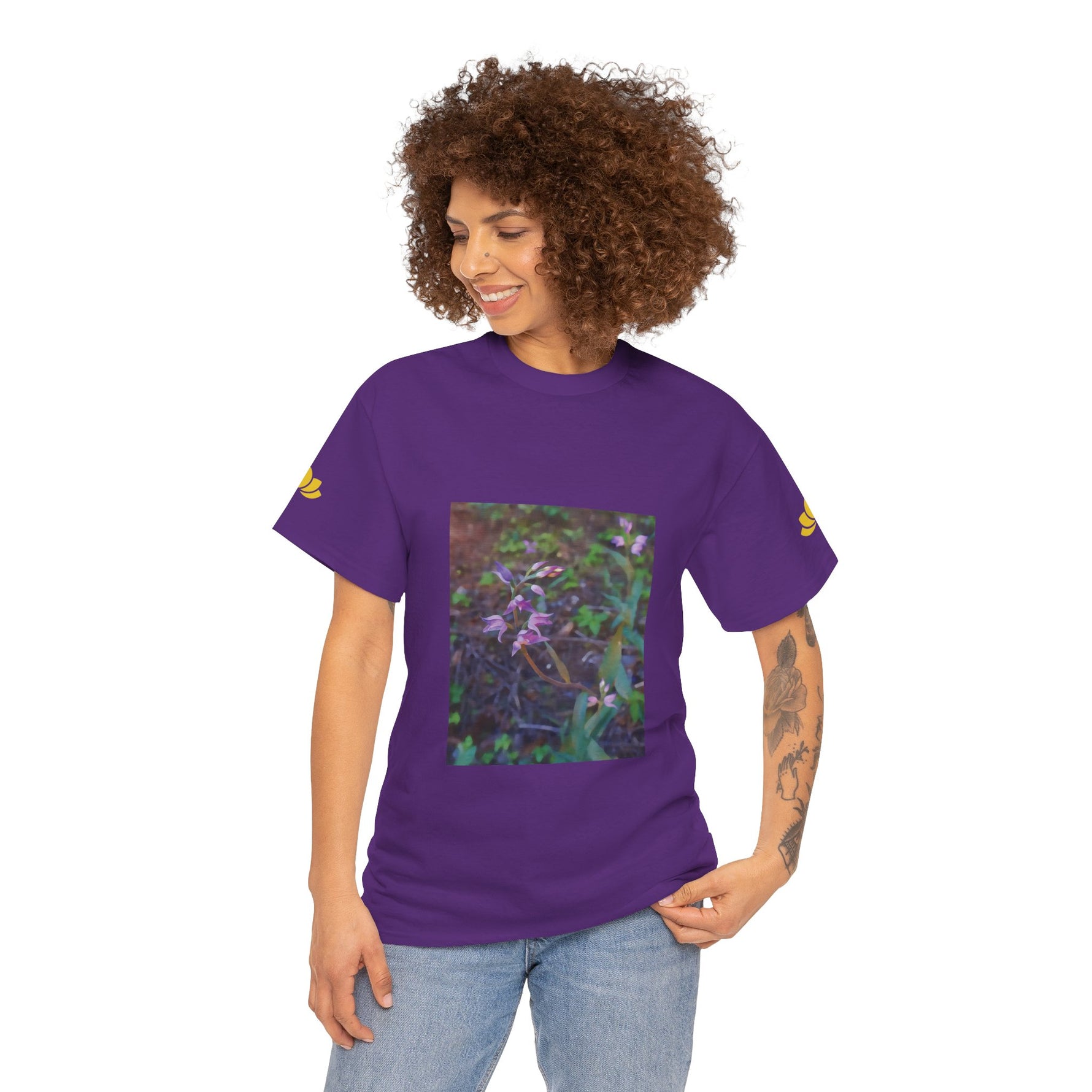 Unisex Heavy Cotton Tee - Flower of Cephalanthera Rubra