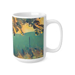 Ceramic White Cup 15oz - Poly Art - Forest (Variant 04)
