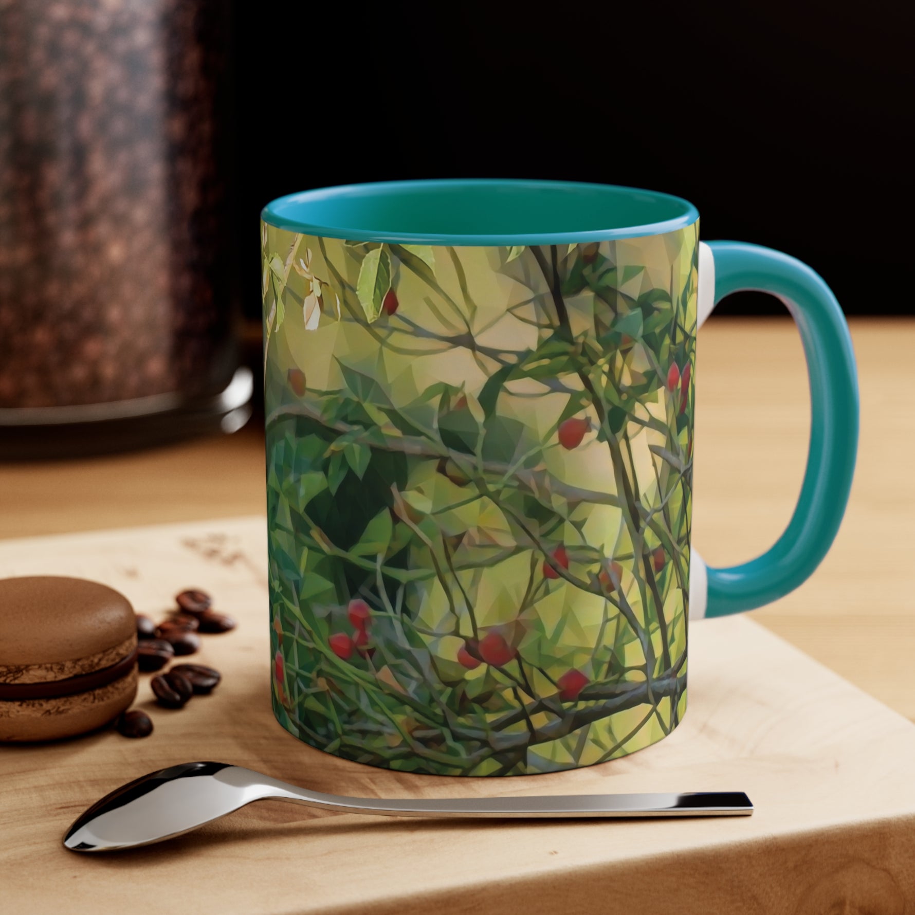 Mug 11oz - Poly Art - Rosehip plant (Variant 2)