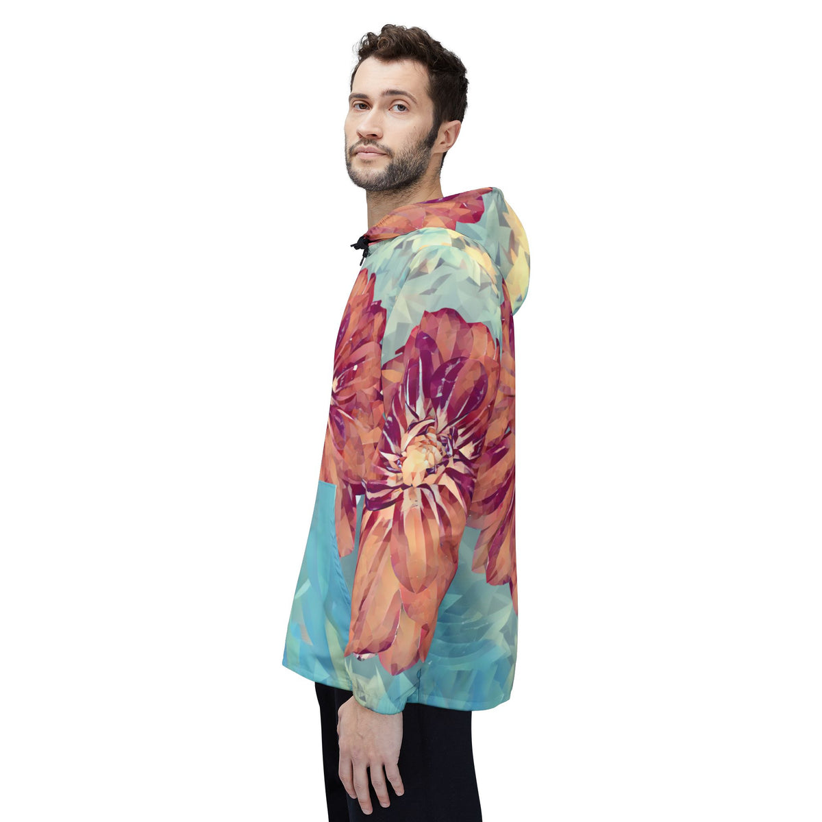 Windbreaker Jacket - Poly Art - Flower of Dahlia (Variant 1)