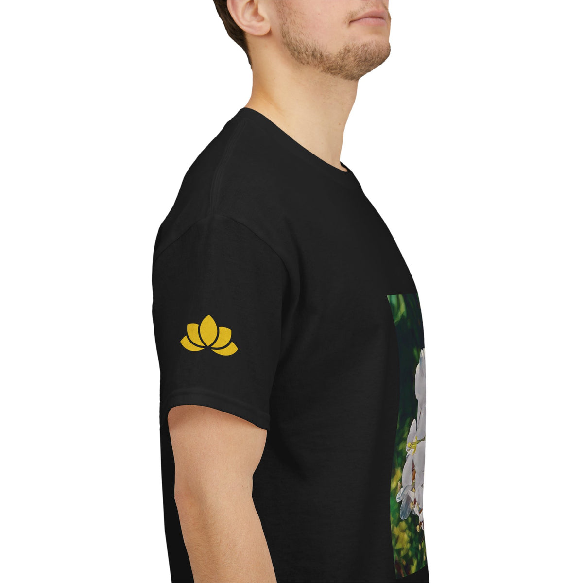 Unisex Heavy Cotton Tee - Poly Art - Flower, White