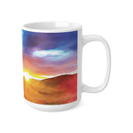 Ceramic White Cup 15oz - Tuscan Landscape (Variant 2)