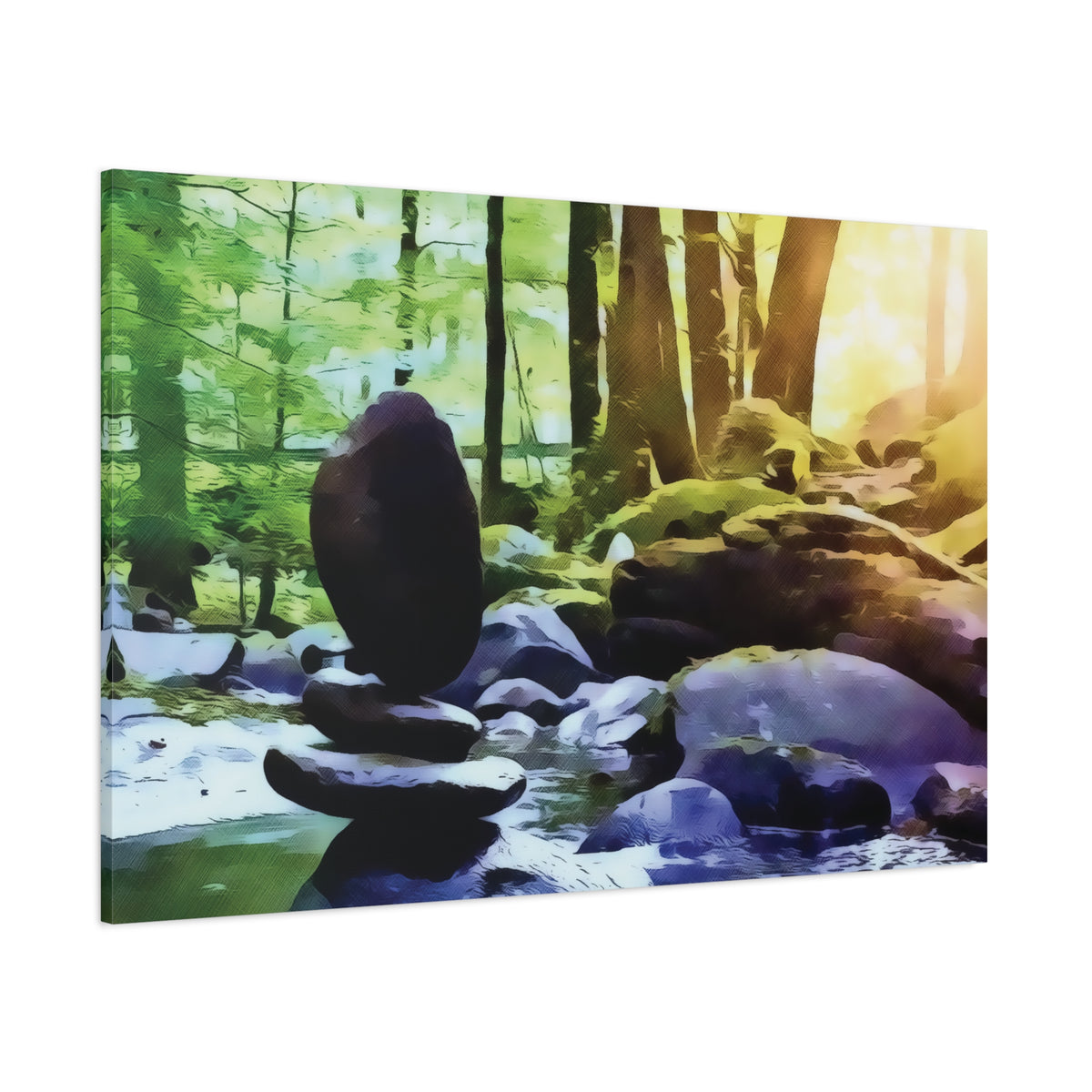 Stretched Matte Canvas - Stone Balance (Variant 2)