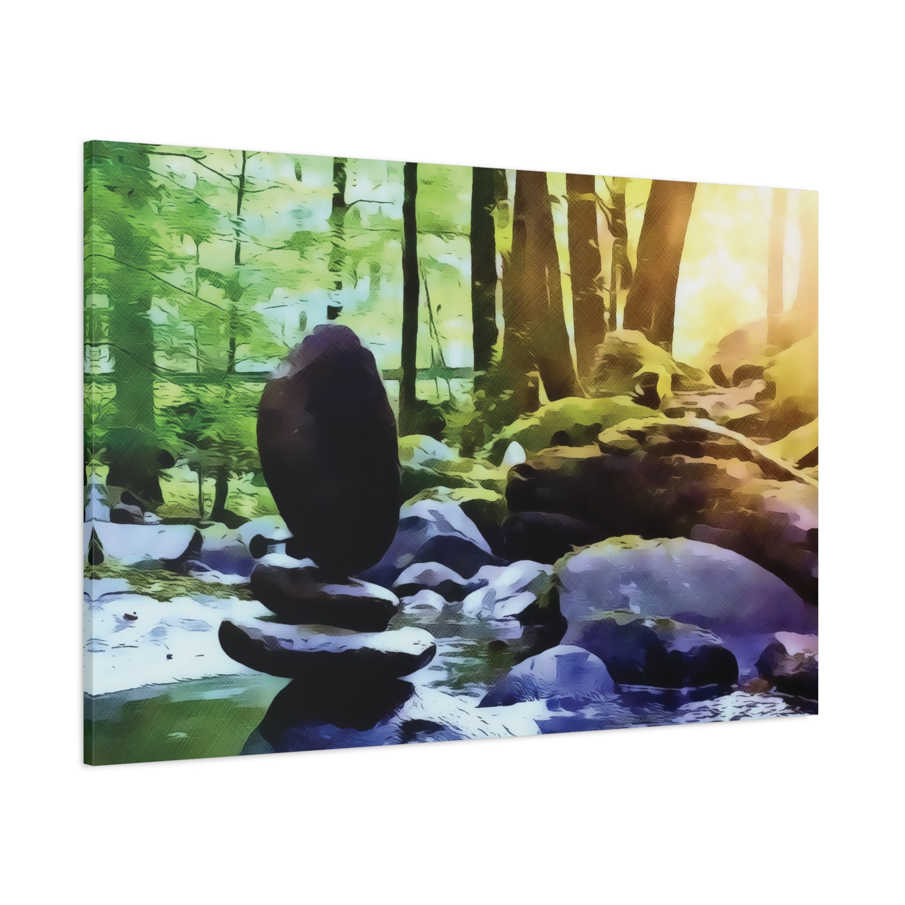 Stretched Matte Canvas - Stone Balance (Variant 2)